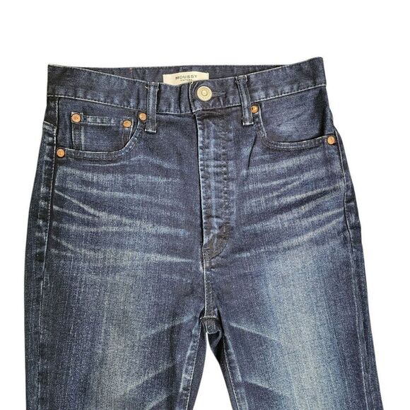 Moussy Japan Skinny Dark Denim Jeans Womens Size 26 Blue Selvedge - Picture 2 of 8